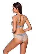 Brazilian panties, tulle, embroidery, lace back